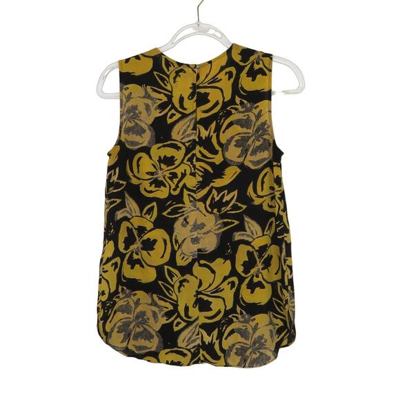 Who What Wear Blue & Yellow Sleeveless Floral Blouse Small - Picture 2 of 6